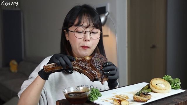 얼굴만한 토마호크 스테이크 먹방🍖 TOMAHAWK STEAK MUKBANG ASMR