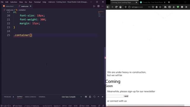 Create A Coming Soon | Website is Under Construction Page Using HTML CSS & SASS смотреть онлайн