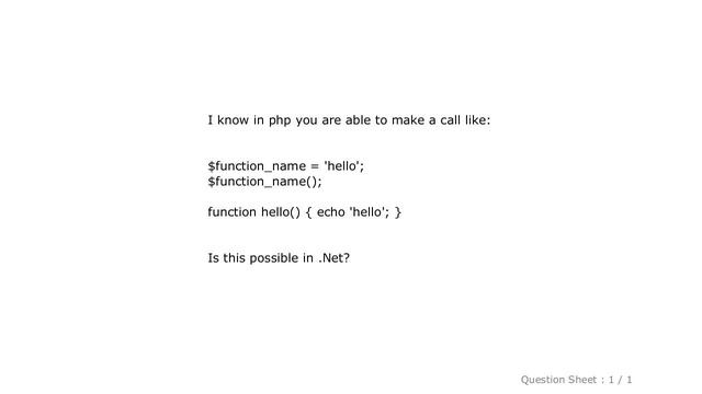 PHP : Calling a function from a string in C# смотреть онлайн