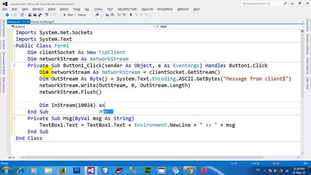 How to make Client Socket Program in VB NET 2012 Part2End смотреть онлайн