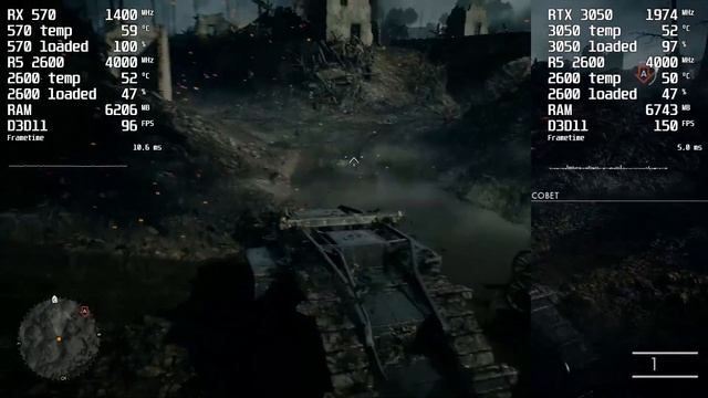 RX 570 vs RTX 3050 vs R5 2600 смотреть онлайн