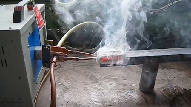 Индукционный нагрев конца уголка 80х80mm смотреть онлайн