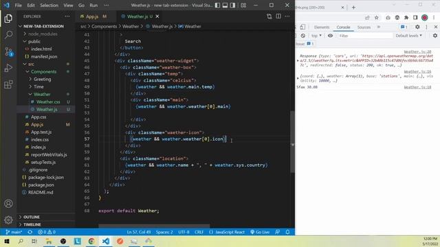 Build a Weather app with React | Chrome extension with React part 3/6 смотреть онлайн