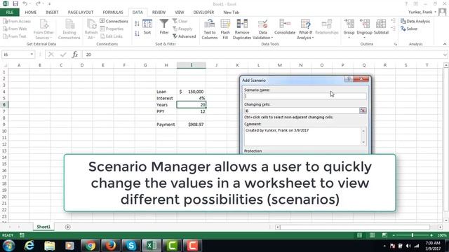 Spreadsheets with Excel: Scenario Manager смотреть онлайн