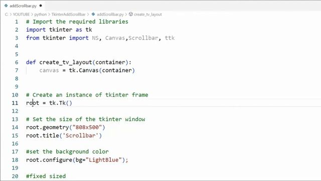 Python: TKinter - How to add a Vertical Scrollbar to Treeview Control using Grid Layout Manager. смотреть онлайн
