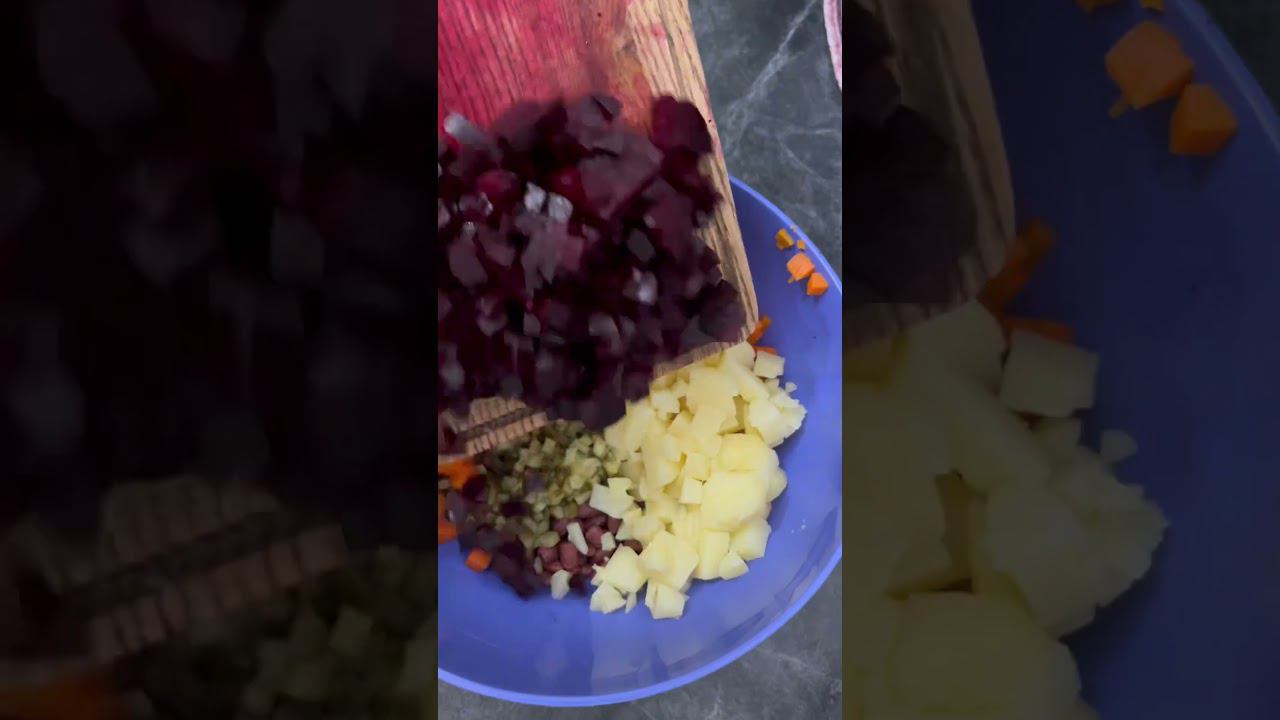 Винегрет с фасолью. Бочковые или маринованные огурцы? #рецепты