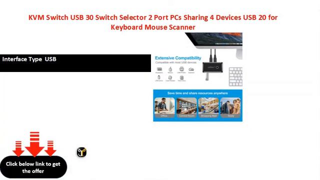 KVM Switch USB 30 Switch Selector 2 Port PCs Sharing 4 Devices USB 20 for Keyboard Mouse Scanner смотреть онлайн