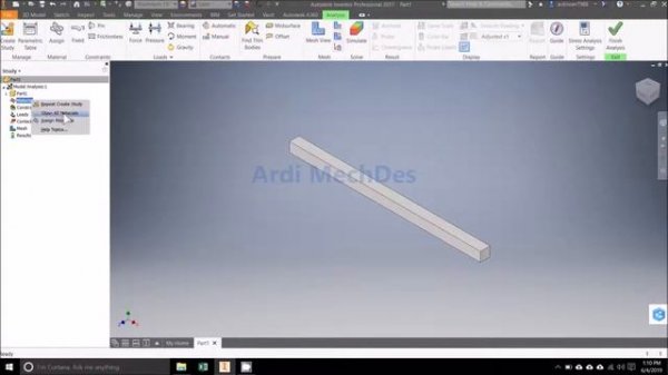 Autodesk Inventor Tutorial - Modal Frequency Analysis Simulation with Gravity Load