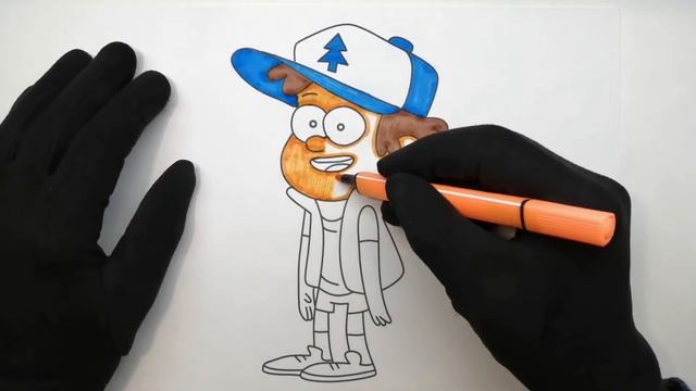Dipper Pines drawing for kids | ♡Top Kids Art♡ смотреть онлайн