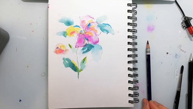 Abstract Flower Painting Tutorial - World Watercolor Month смотреть онлайн