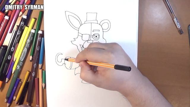 How to draw Foxreddy Plush, Как нарисовать Аниматроника Фоксредди Плюш смотреть онлайн