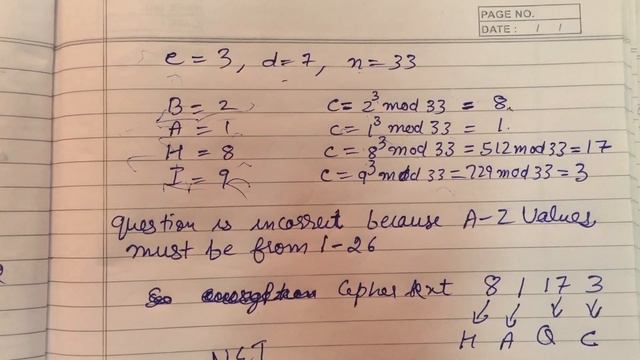 CBSE NET AUGUST 2016 PAPER 3 Q30 RSA ALGORITHM BY NIKHIL(www.internetnotes.in) смотреть онлайн