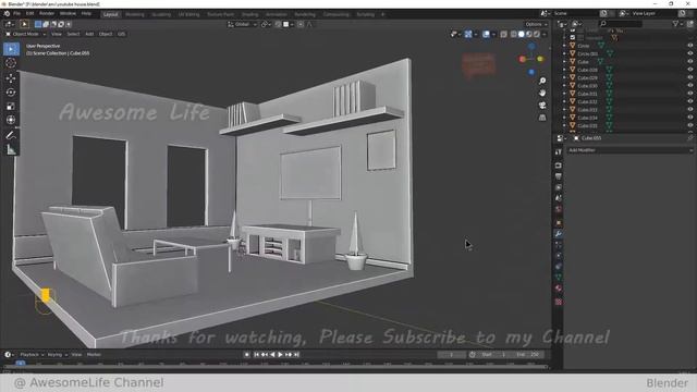 Part 2 | Creating Low poly living room Blender tutorial смотреть онлайн