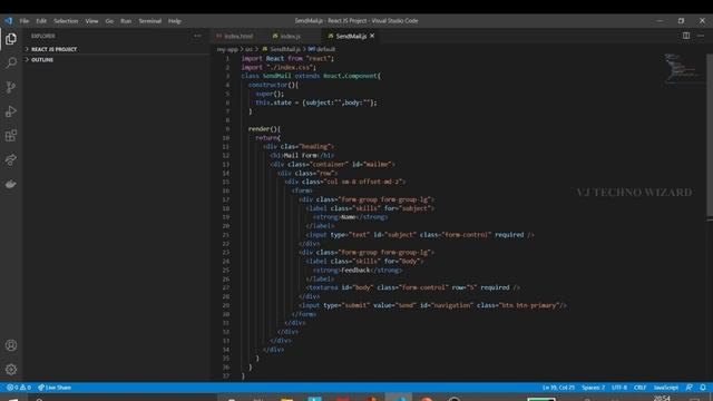 Creating A Mail Form Using React JS | Send Mail Using React JS In Tamil | React JS Tutorial In Tami смотреть онлайн