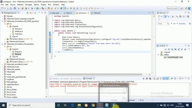 How to Delete data using hibernate annotation with eclips смотреть онлайн