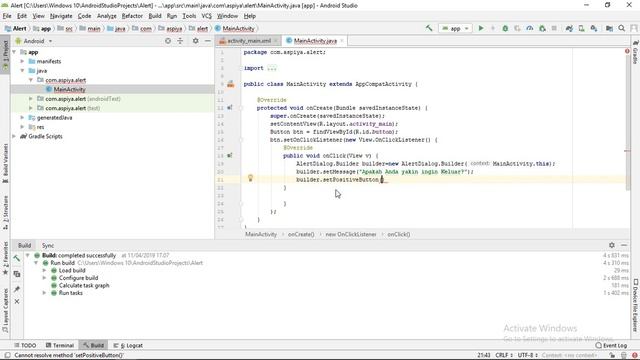 AlertDialog Android Studio смотреть онлайн