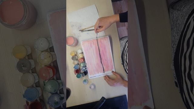 Рисуем закат гуашью. смотреть онлайн