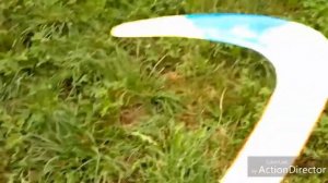 Полёт классического бумеранга из ПВХ.