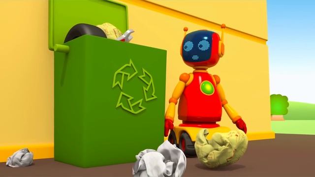 Мусоровоз, машинки и кран на пляже. Мультик Грузовичок Лёва - Весёлая школа Капуки Кануки смотреть онлайн