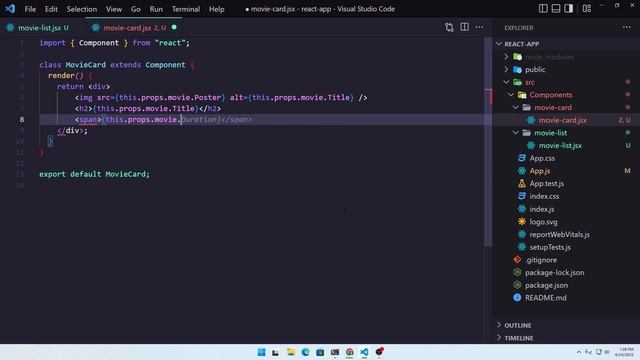 12 Create Movie Card Component | React Tutorial For Beginners смотреть онлайн
