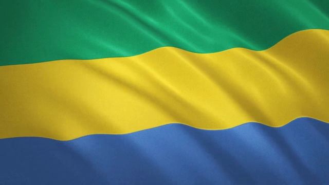 Развевающийся флаг Габона / Waving Flag Of Gabon