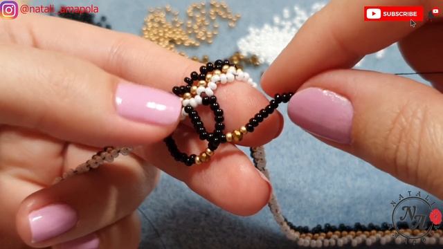 Beaded Necklace/Beaded corner/Колье из бисера/Колье уголок из бисера/ смотреть онлайн