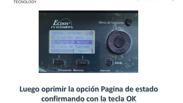 pagina de estado Kyocera KM2810, Km2820, FS1035, M2035 смотреть онлайн