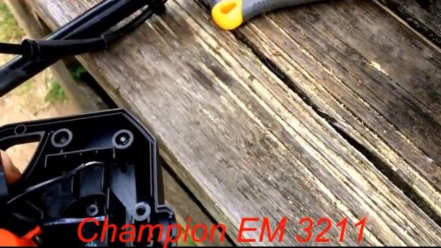 Заточка ножей и ремонт газонокосилки Champion EM3211 смотреть онлайн