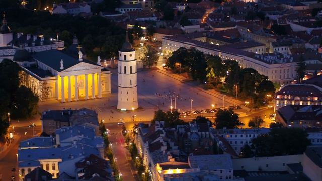 Vilnius, Lithuania | Stealth Night Drone 4K (From Dusk Till Dawn) смотреть онлайн