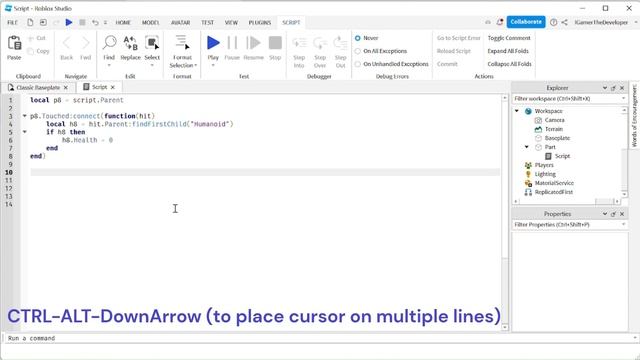 Roblox Script Editor Multi-Cursor (beta) and Useful Shortcuts смотреть онлайн