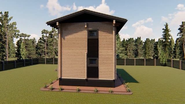 Двухэтажный гостевой дом-баня с двускатной крышей смотреть онлайн