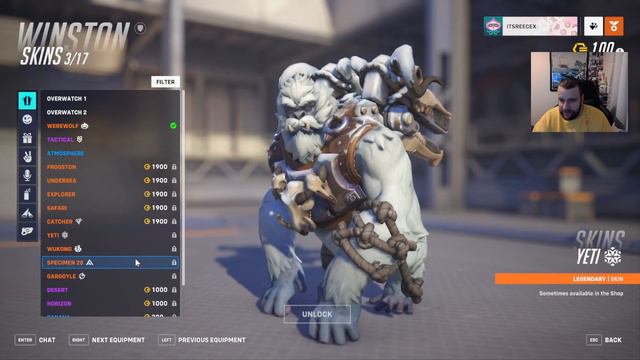 WINSTON TWITCH DROP SKIN REVIEW - OVERWATCH 2 смотреть онлайн