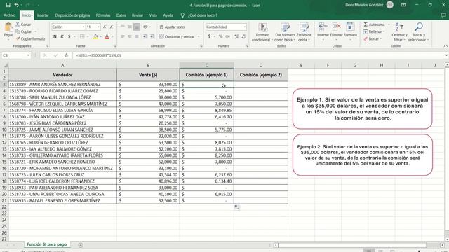 ⭐️?? ¿Cómo calcular comisiones en Excel? | Función SI para cálculo de comisiones de ventas #excel смотреть онлайн