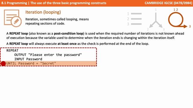 92. CAMBRIDGE IGCSE (0478-0984) 8.1 The use of the three basic programming constructs смотреть онлайн