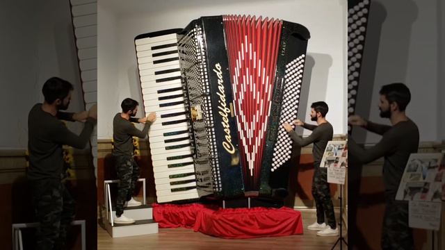 IDENTICAL TWINS PLAYING BLINDING LIGHTS ON WORLD'S BIGGEST ACCORDION смотреть онлайн