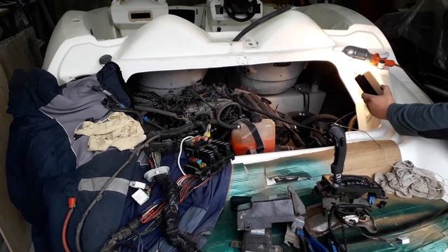 Катер с мотором от Mitsubishi Galant 1996 г. ( 6A12) два литра, первый запуск. смотреть онлайн