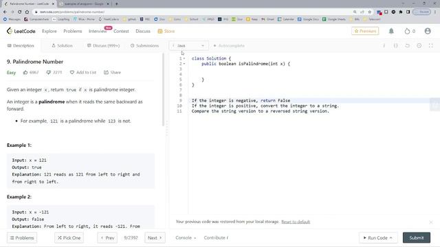 9. Palindrome Number - Java LeetCode Solution смотреть онлайн