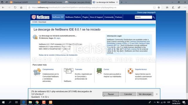 Desarrollo web con PHP - Instalación del paquete XAMPP - JAVA - NETBEANS смотреть онлайн
