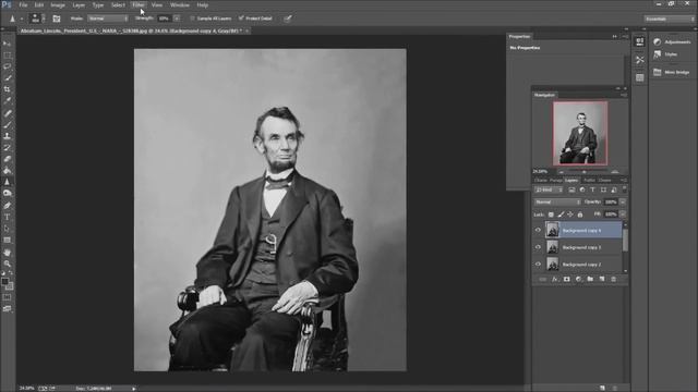 [Adobe Photoshop CC] Abraham Lincoln Photo Restoration & Colorization Time-lapse смотреть онлайн