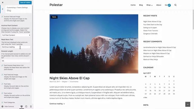 Polestar WordPress Theme Quick Tour
