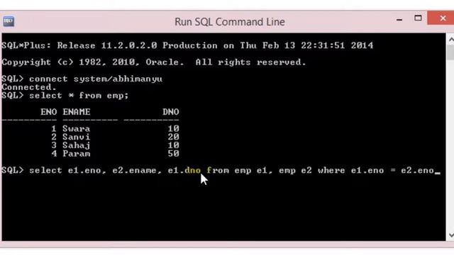 Self Join in Oracle смотреть онлайн