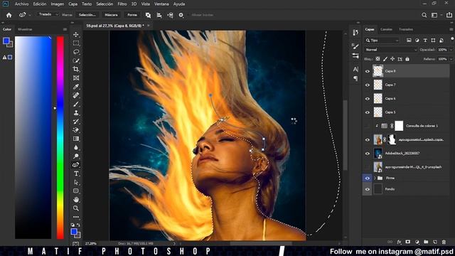 How to Create a Flame Effect on Hair | ? Photoshop Tutorial смотреть онлайн