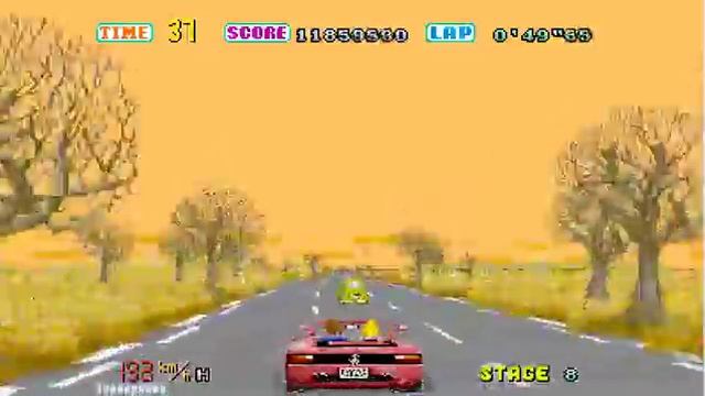 Outrun Arcade (Cannonball enhanced version) 15 Stage Continuous Route Longplay ALL смотреть онлайн