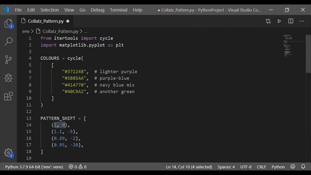Interesting pattern using "Collatz conjecture - 3n + 1" in Python смотреть онлайн