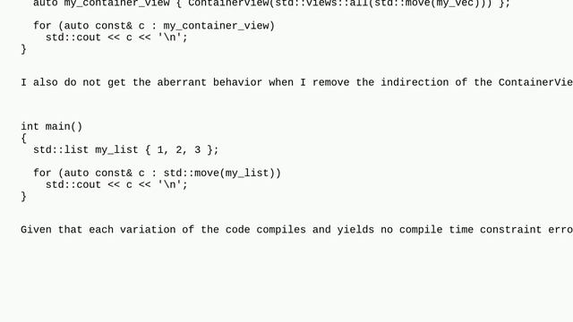 Why does this usage of std::move and std::list with a custom view type cause an infinite recursion? смотреть онлайн