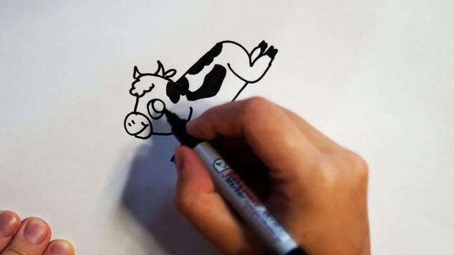 Как нарисовать корову из слова COW./ How to draw a cow from the word COW. смотреть онлайн