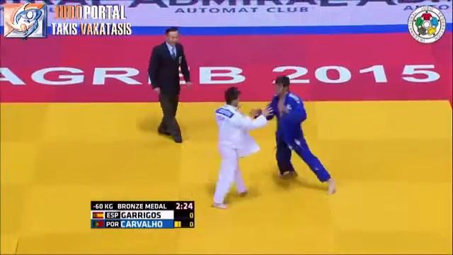 Judo Grand Prix Zagreb 2015 Bronze -60kg GARRIGOS Francisco (ESP) vs. CARVALHO Nuno (POR) смотреть онлайн