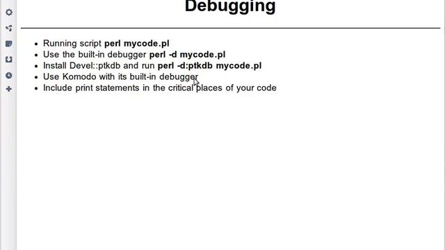 Beginner Perl Maven tutorial: 1.5 Debugging Perl scripts смотреть онлайн