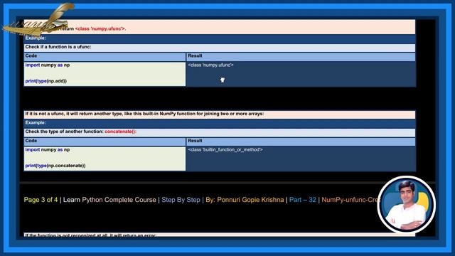 Learn NumPy Complete Course |Step By Step| unfunc Creat Your Own unfunc |PonnuriGopieKrishna|Part–3 смотреть онлайн