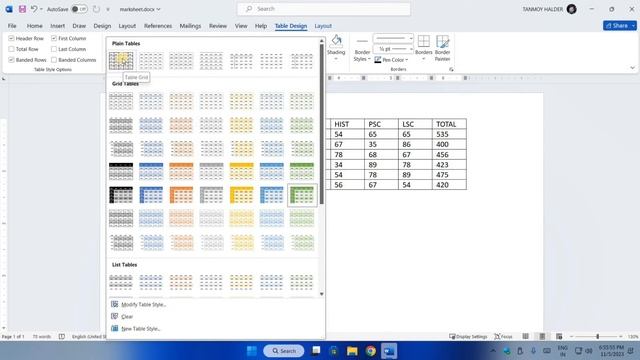 How To Use The Table Design Tab In Microsoft Word || How To Design Tables In Microsoft Word смотреть онлайн